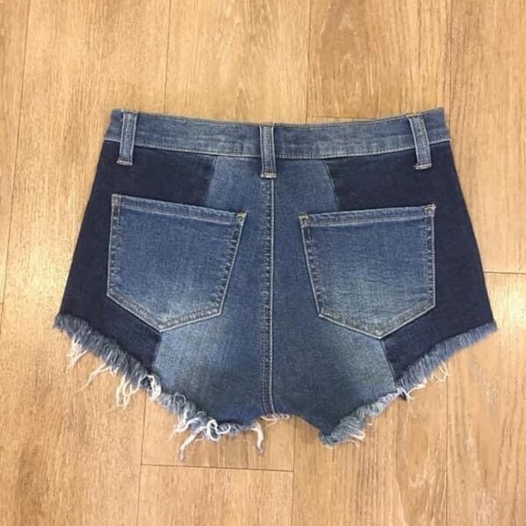 Trendy patchwork denim shorts - Picture 5 of 6
